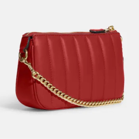 Coach Nolita 19 with Gold Chain and Leather Quilting in Red - Picture 2 of 5